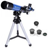 Telescópio Astronômico 400x Com 3 Oculares De Ampliação E Espelho Da Lua, Maxusee, Azul