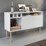 Buffet Multiuso 2 Portas 2 Prateleiras Tonetto Porte Urbano Estilare Branco