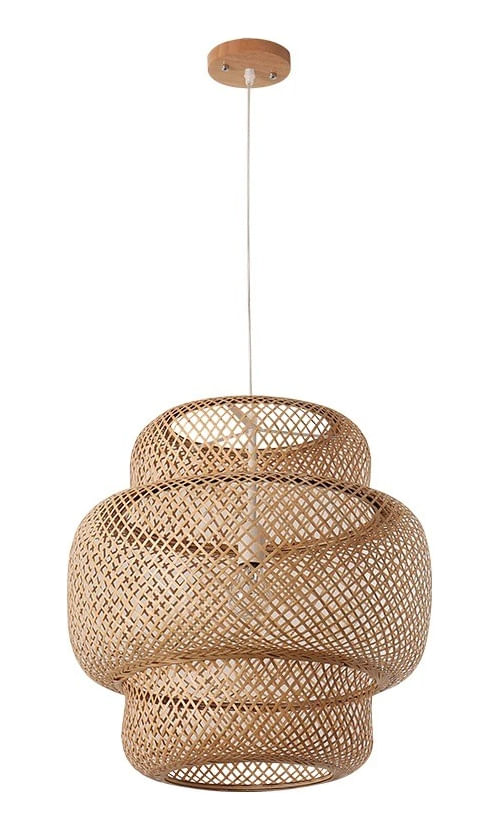 Luminária Pendente Design Rustico Bambu