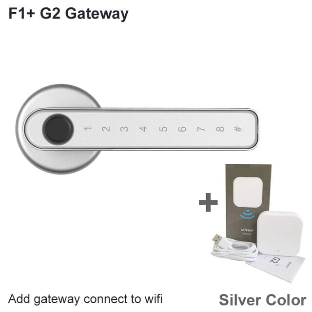 Fechadura Digital Eletrônica F1 Bt Com Gateway G2 Prateada