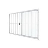 Janela De Correr Abertura Direita 2 Folhas Grade Vidro Liso 100x150cm Exclusiva Esquadrias Branco