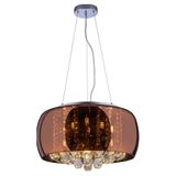 Pendente/Plafon em Vidro e Cristal Attractive Cobre 50cm G9 - Lustre Design Moderno Sala/Quarto - Startec