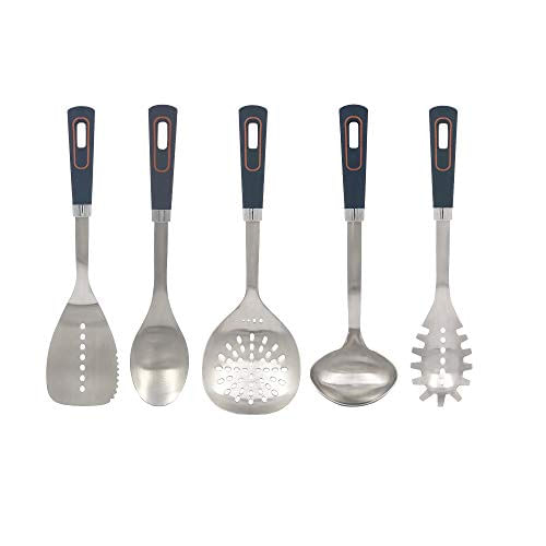 Utensílios De Cozinha De Aço Inoxidável Para Panelas De Ferro Fundido  Conjunto De Ferramentas De Cozinha Metálica De 5 Peças Com Alças Ant