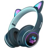 Mokata Gaming Bluetooth 5.0 Fones De Ouvido Sem Fio Over Ear Cat Led Light Foldable Music Headset Com Microfone Aux 3.5mm Para Adult &amp;amp K