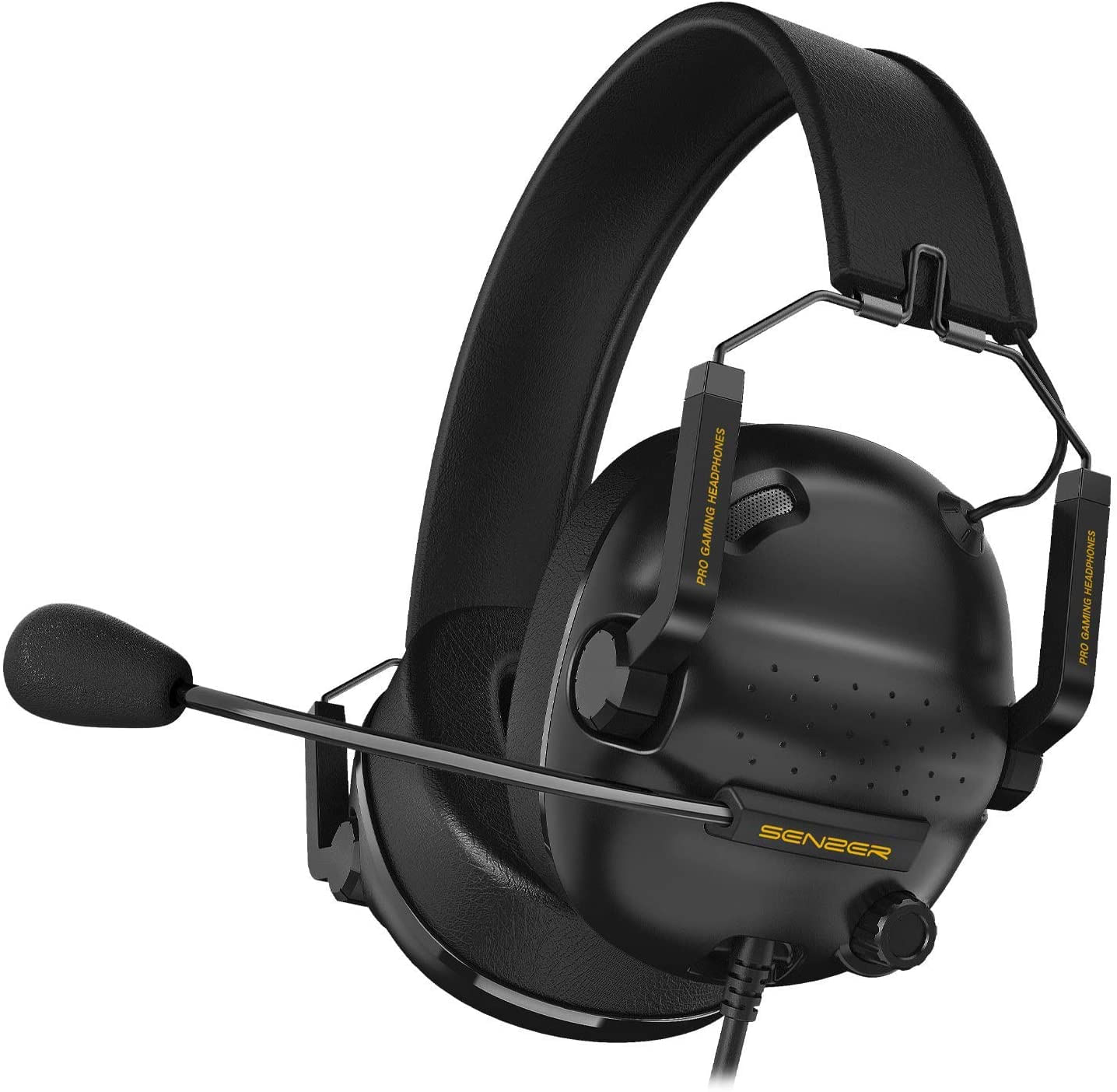 Senzer Sg500 Surround Sound Pro Gaming Headset Com Microfone De Cancelamento De Ruído - Almofadas De Espuma De Memória Destacáveis - Fones D