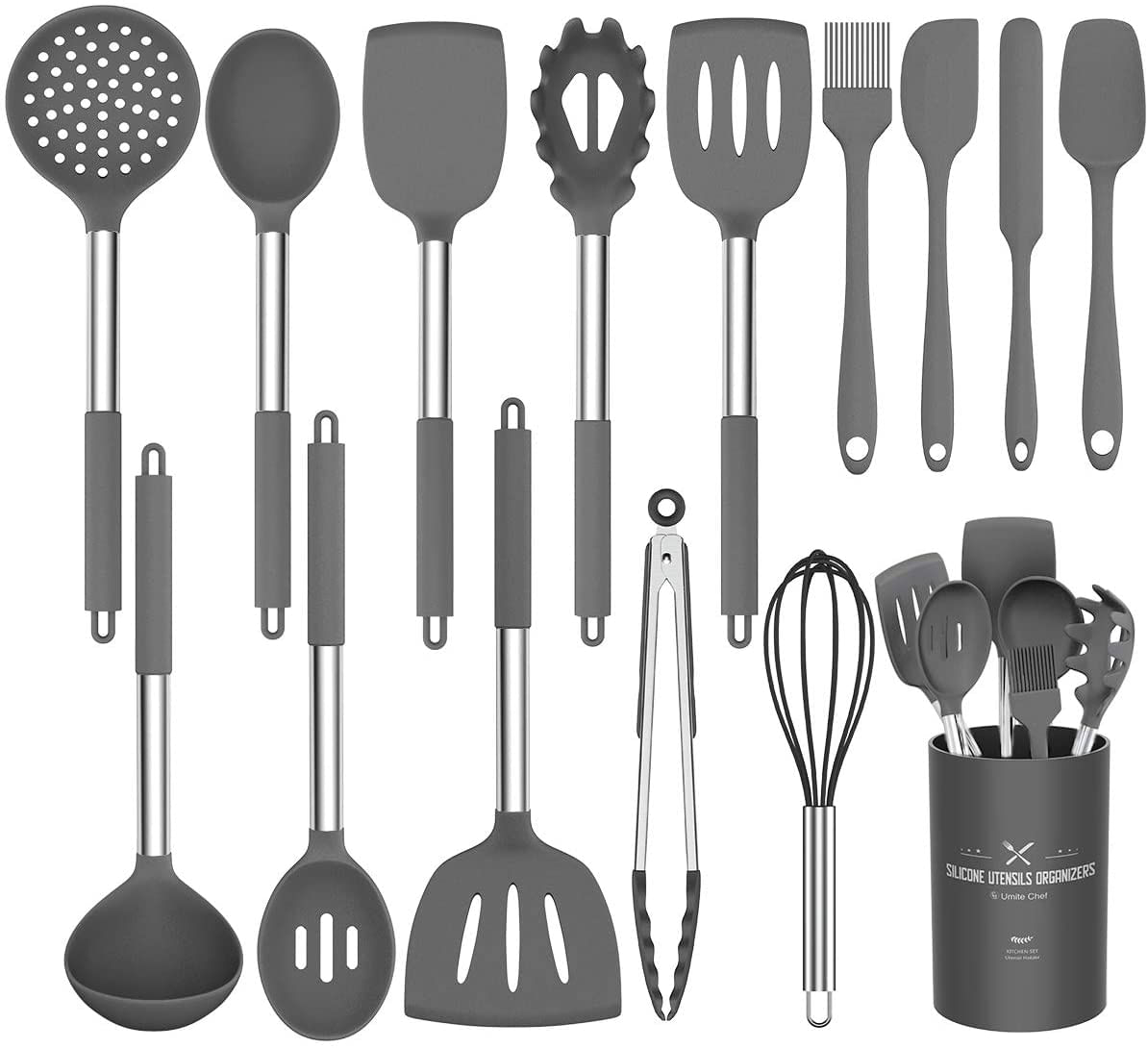 Conjunto De Utensílios De Cozinha De Silicone Umite Chef Cozinha Utensílios 15pcs Utensílios De Cozinha Definir Antiaderente Resistan Bpa-f