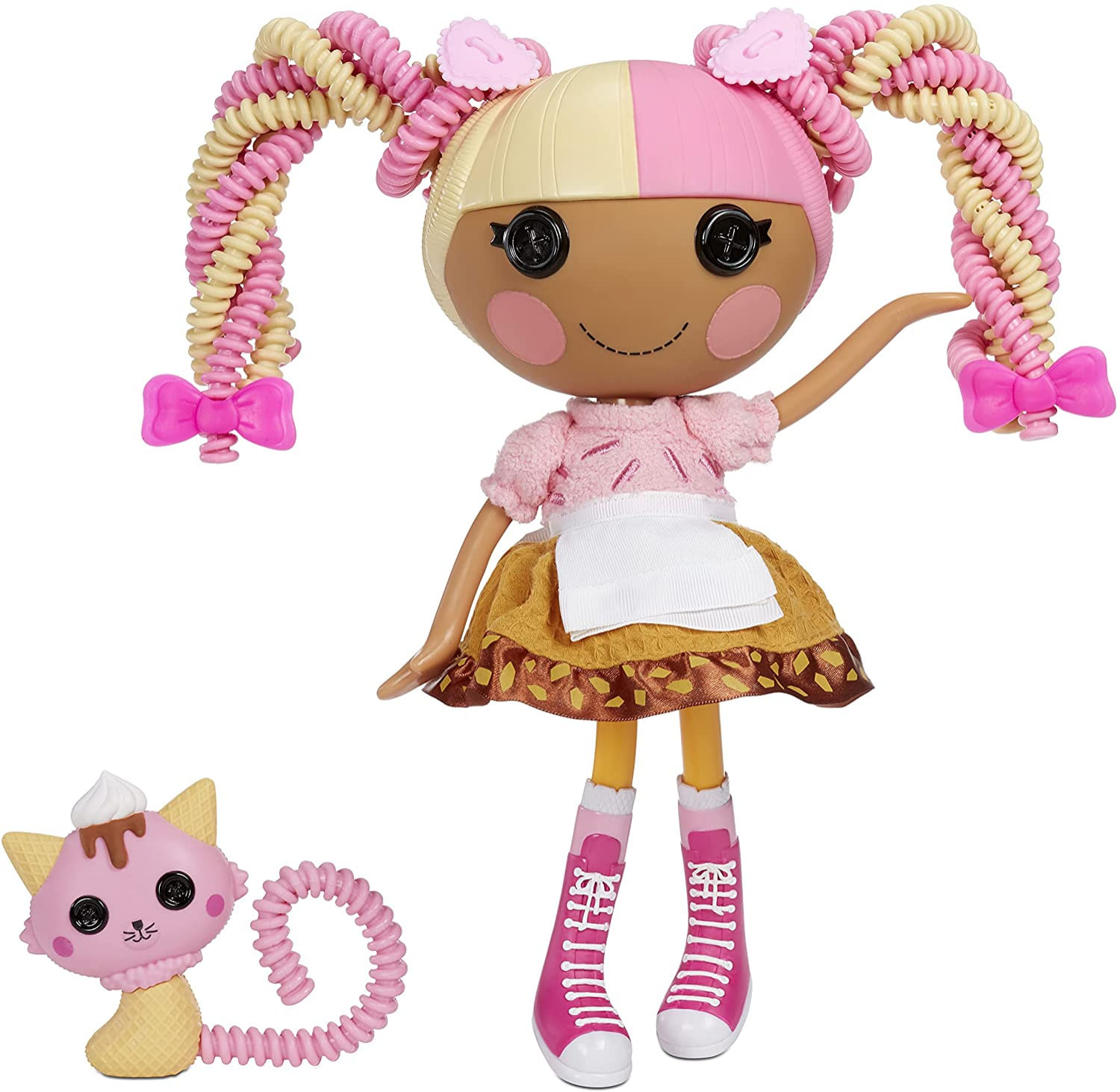 Lalaloopsy Cabelos Malucos - Scoops Waffle Cone Com Gato De Estimação 13 Boneca De Cabelo Multicolorido Com 11 Acessórios E Kit De Jogabili