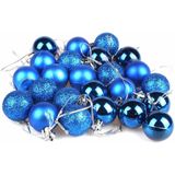 Gootrades Conjunto De 24 Mini Bolas De Natal À Prova De Quebra Enfeites De Festa 3cm / 1.18&#39;&#39; (azul)