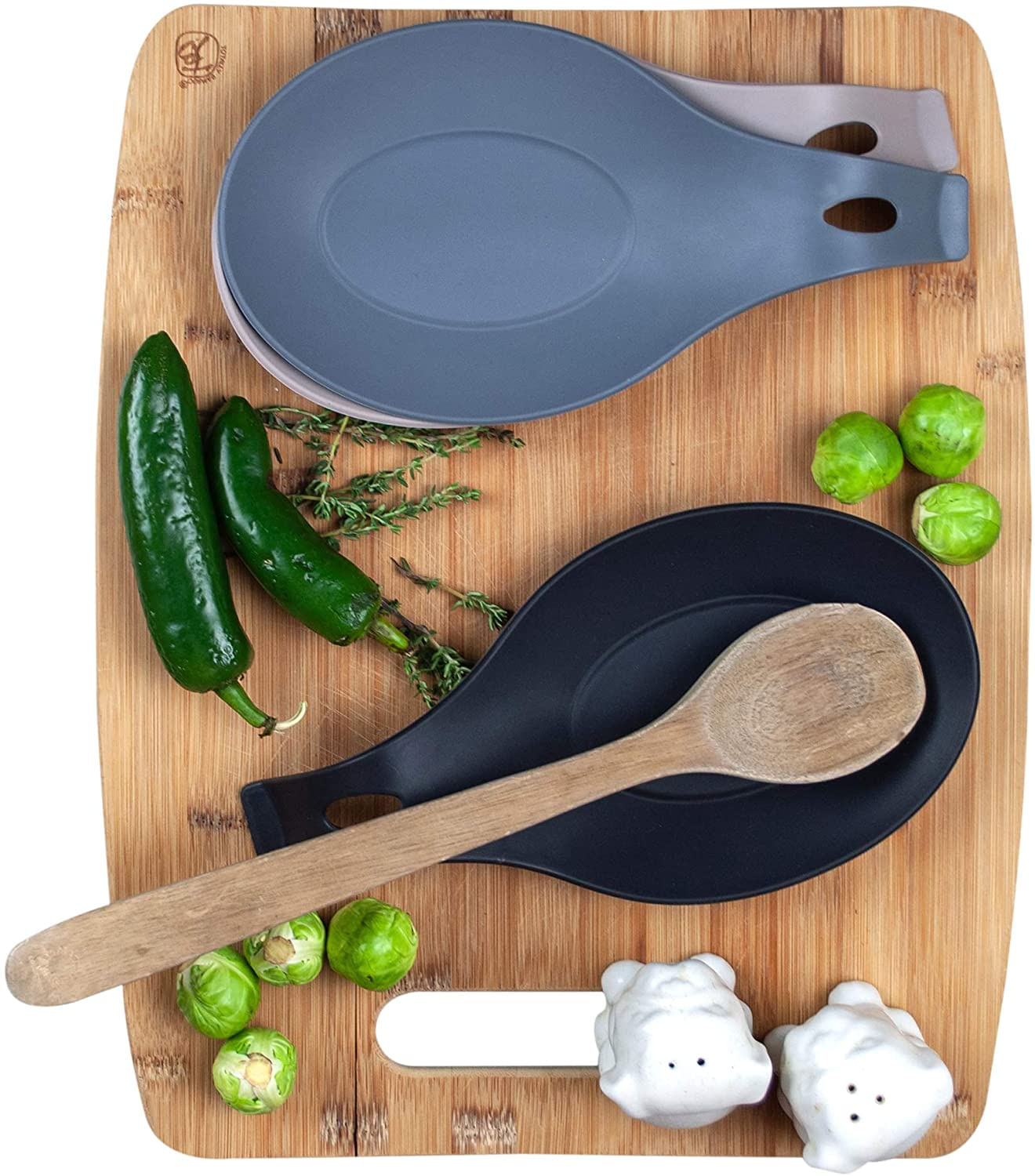 De Descanso Da Colher De Silicone Moderna Suporte De Utensílio De Cozinha   De Material De Qualidade Bpa Free  Suporte De Espátula Cont