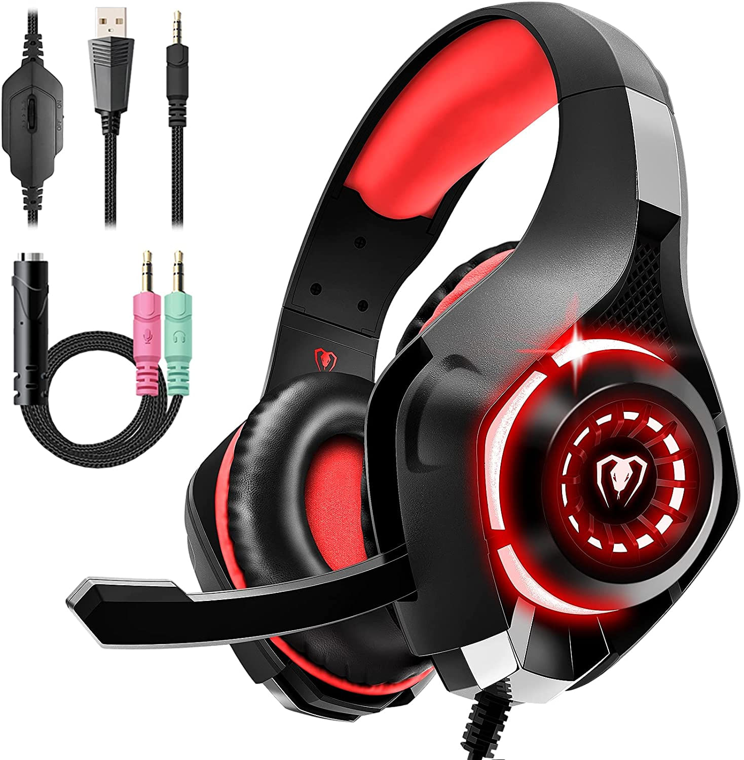 Headset De Jogos Para Ps4 Ps5 Xbox One Pc Switch Com Microfone De Cancelamento De Ruído Fones De Ouvido Gamer Over-ear