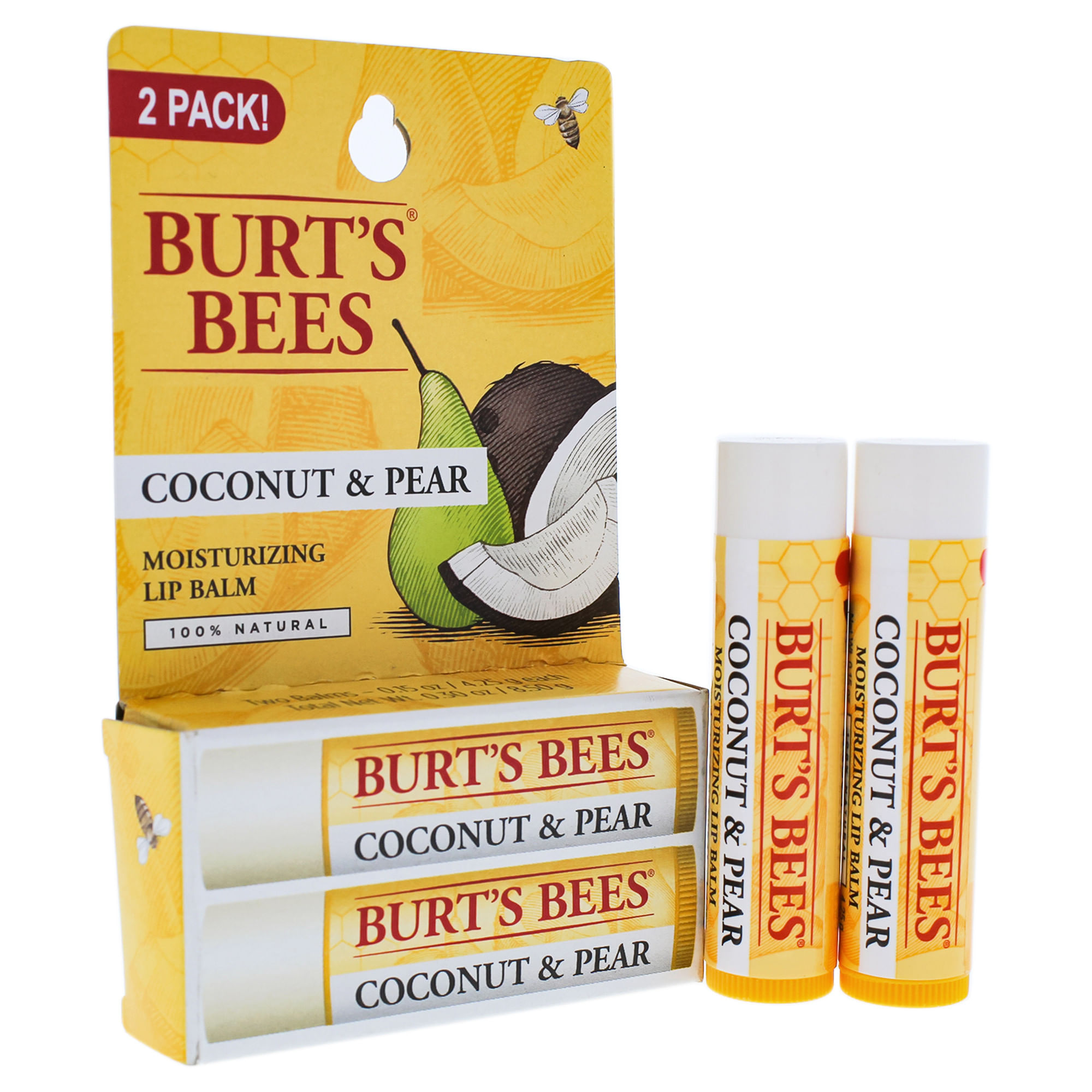 Pacote Duplo De Hidratante Labial Burts Bees, Coco E Pêra