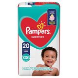 Fralda Descartável Pampers Supersec Tamanho Xxg - 8 Pacotes Com 20 Fraldas - Total 160 Tiras
