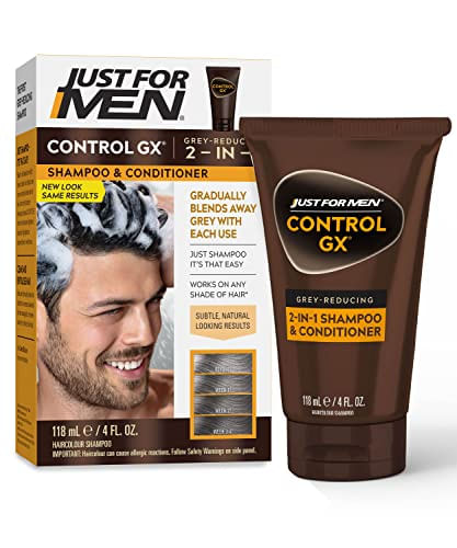 Shampoo E Condicionador 2 Em 1 Control Gx Just For Men - Reduz Gradualmente Fios Grisalhos - Fortalece 118ml