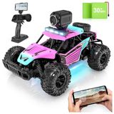 Carrinho De Controle Remoto Off Road Com Câmera Hd E Alta Velocidade Para Adultos, Hosim, Rosa