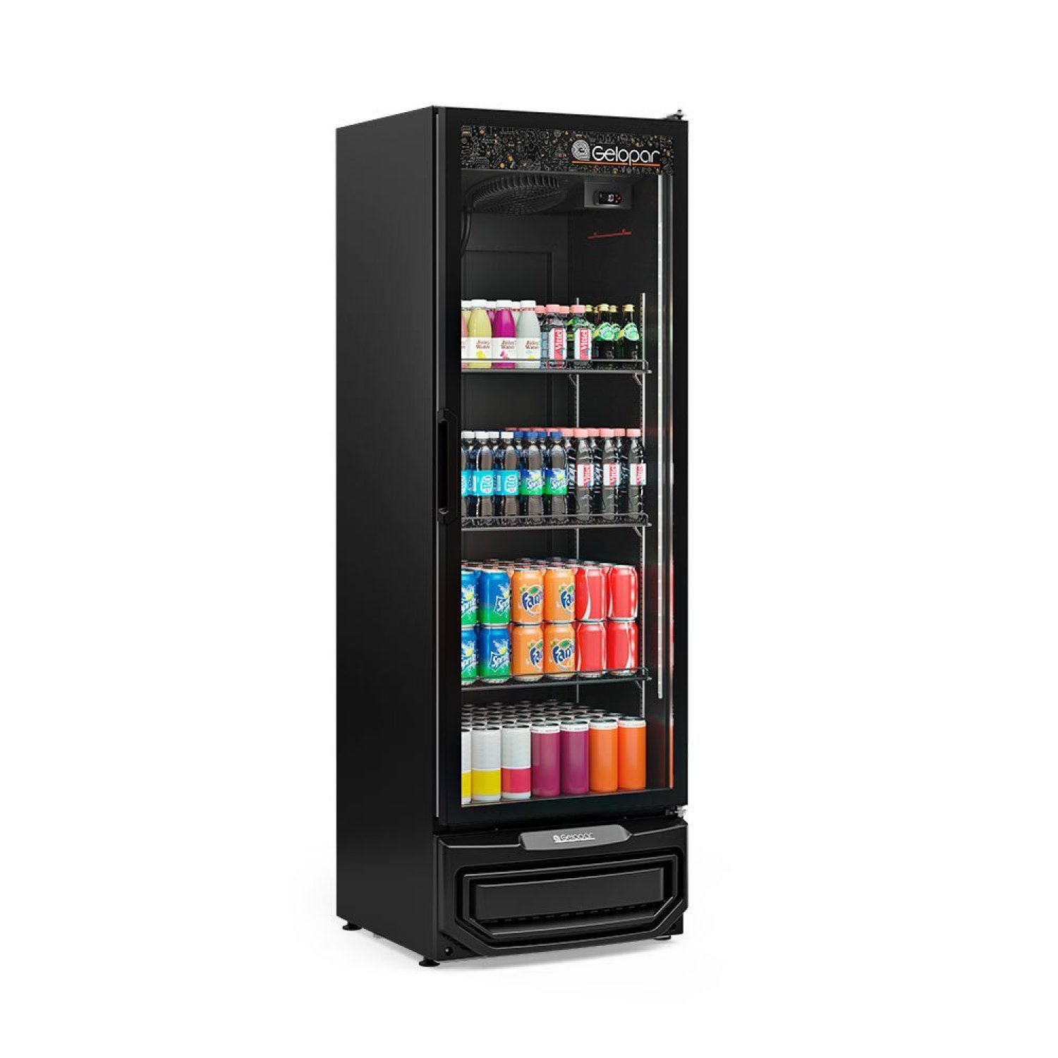 Refrigerador De Bebidas Vertical 446 Litros Porta De Vidro Grv-45 Eco Pr Gelopar Preto 220v