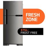 Geladeira/Refrigerador Brastemp Duplex 375L BRM44HK, Frost Free, Compartimento Extrafrio Fresh Zone, Inox