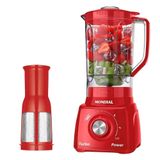 Liquidificador Mondial L-99 com Filtro, Copo de Cristal, 3 Velocidades + Pulsar, 550W, Vermelho