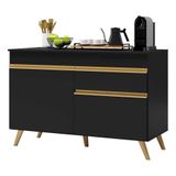 Balcão Cozinha Gabinete Pia 120 Cm 2 Portas 1 Gaveta Veneza Gb Multimóveis Preto