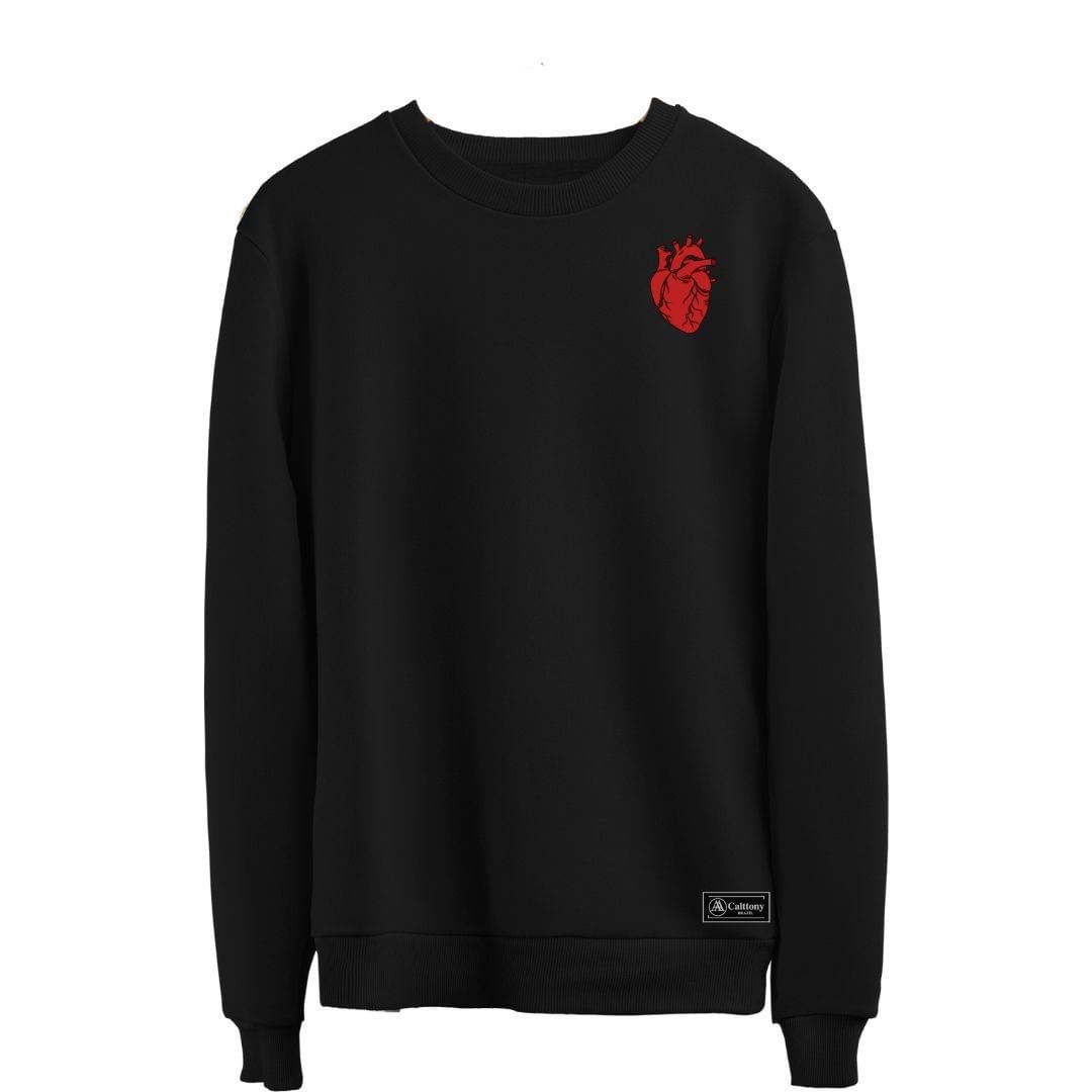 Blusão Moletom Coração Masculino E Feminino Personalizado Sem Capuz Gola Redonda