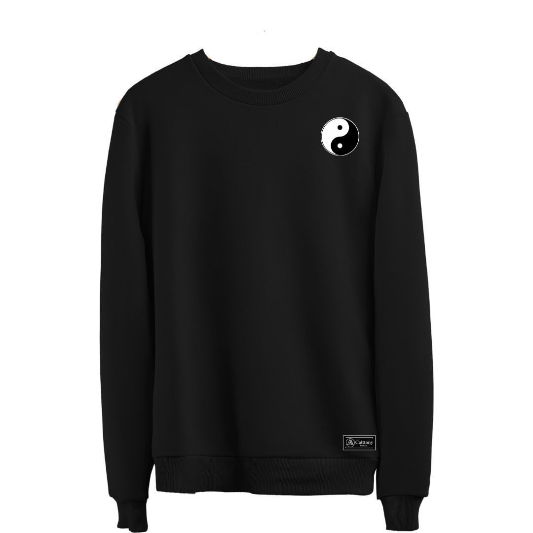 Blusão Moletom Yin Yang Masculino E Feminino Personalizado Sem Capuz Gola Redonda