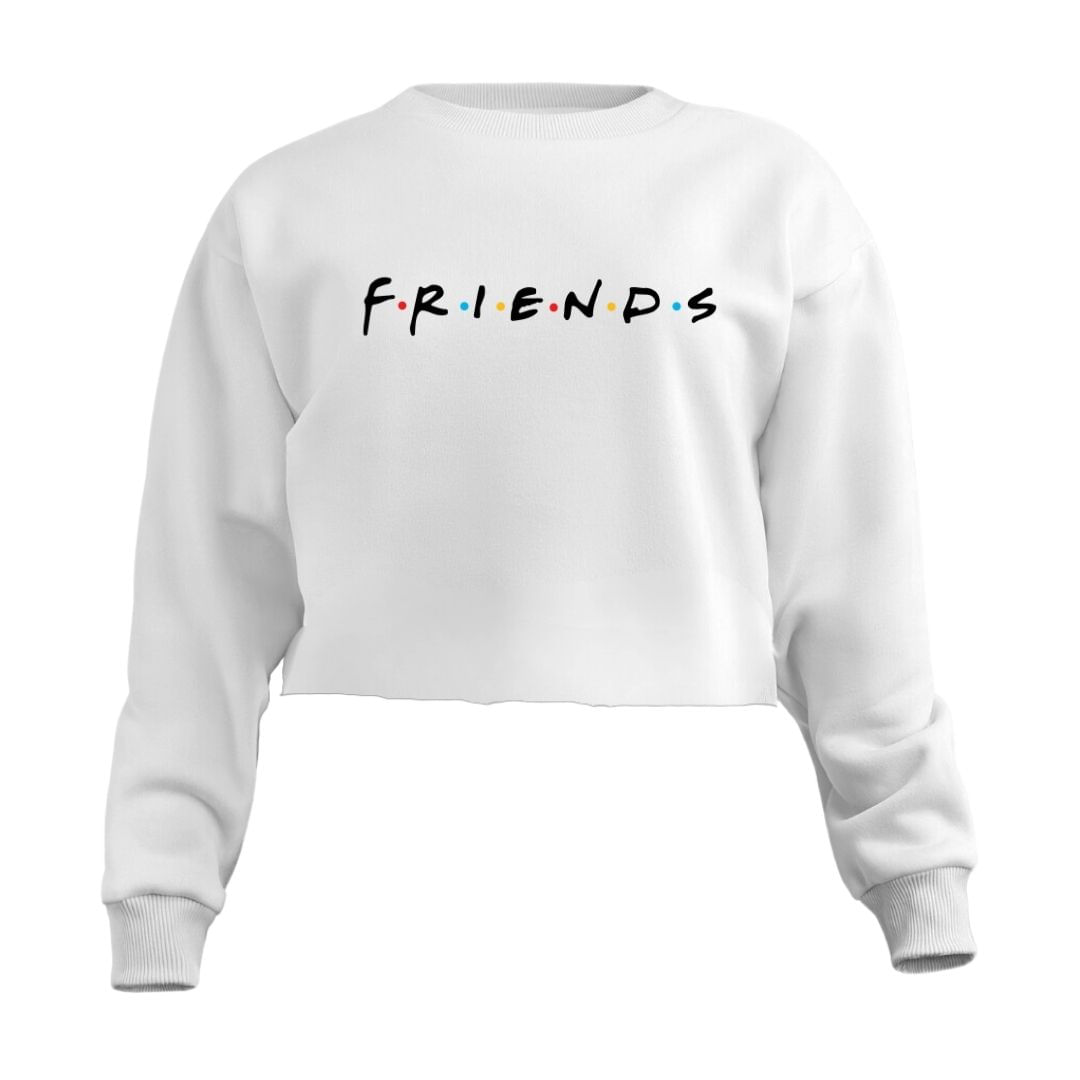 Blusa Cropped Moletom Friends Feminino Personalizado Com Cintura Descosturado