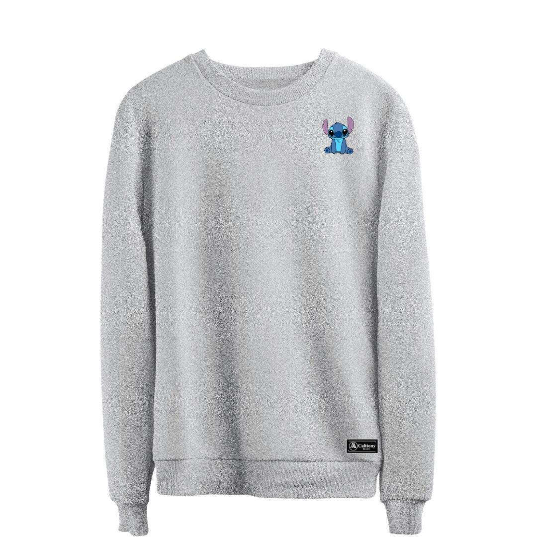 Blusão Moletom Stitch Masculino E Feminino Personalizado Sem Capuz Gola Redonda