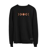 Blusão Moletom Fases Da Lua Masculino E Feminino Personalizado Sem Capuz Gola Redonda