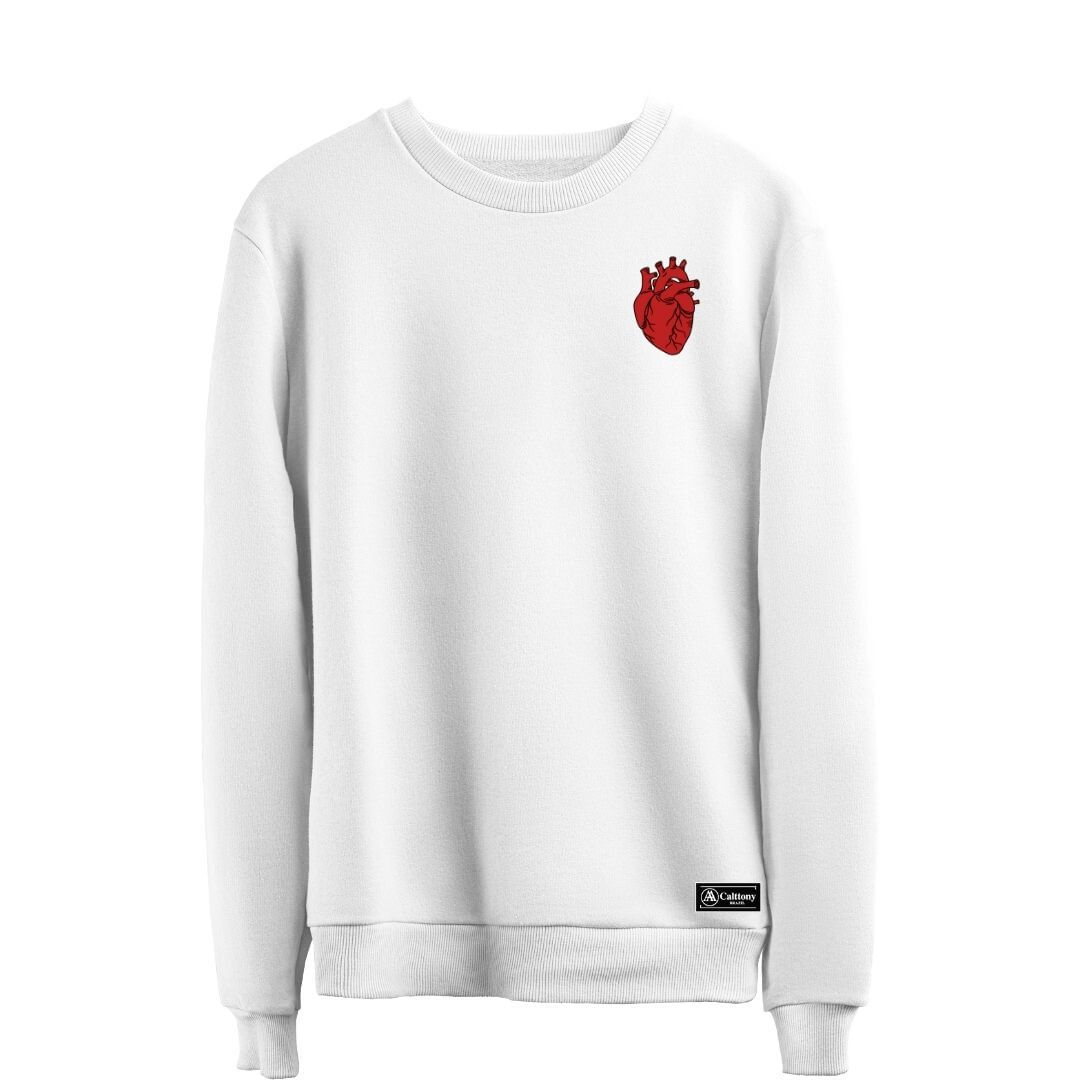 Blusão Moletom Coração Masculino E Feminino Personalizado Sem Capuz Gola Redonda