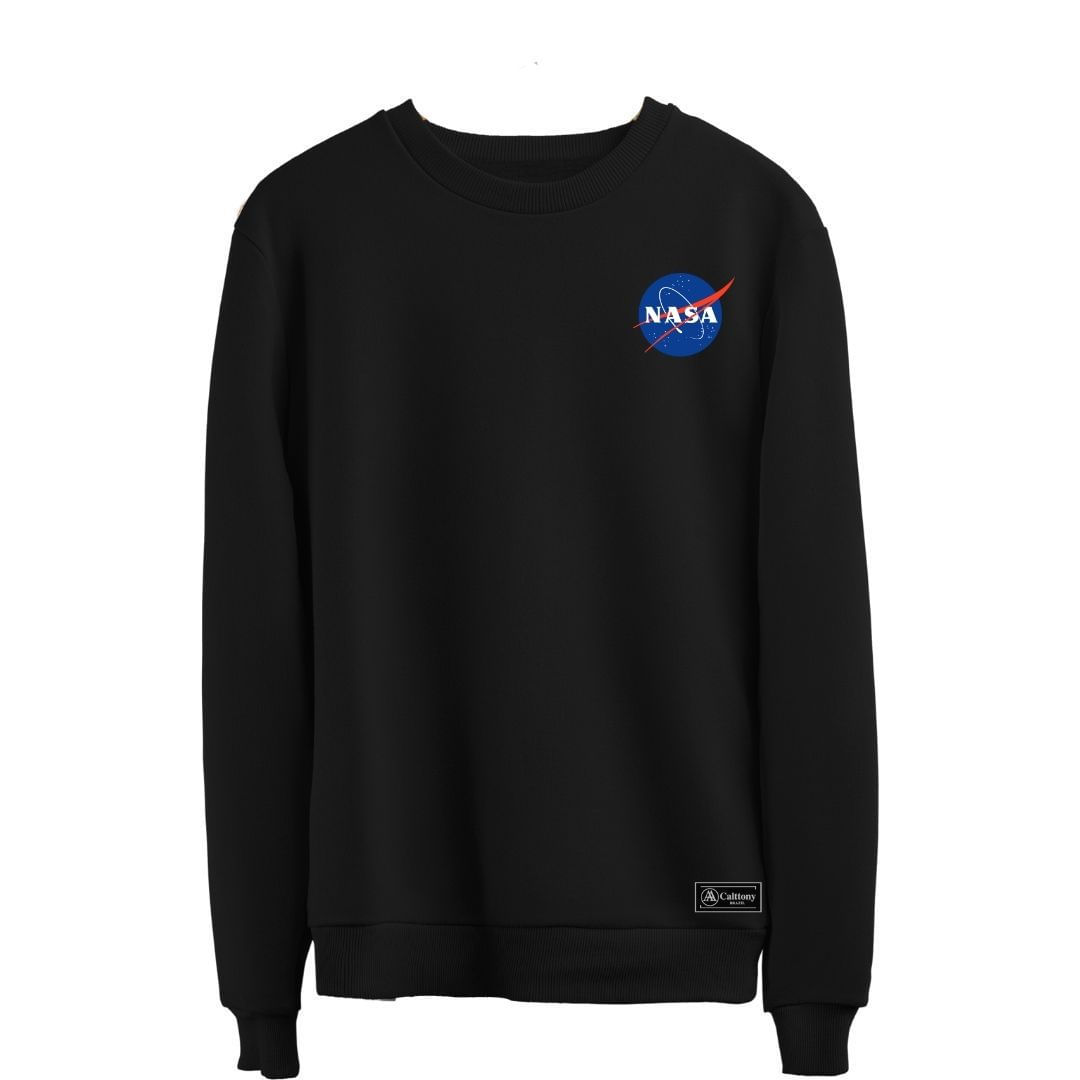 Blusão Moletom Nasa Masculino E Feminino Personalizado Sem Capuz Gola Redonda