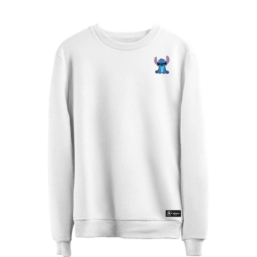 Blusão Moletom Stitch Masculino E Feminino Personalizado Sem Capuz Gola Redonda