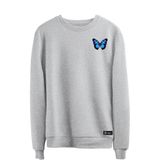 Blusão Moletom Borboleta Masculino E Feminino Personalizado Sem Capuz Gola Redonda