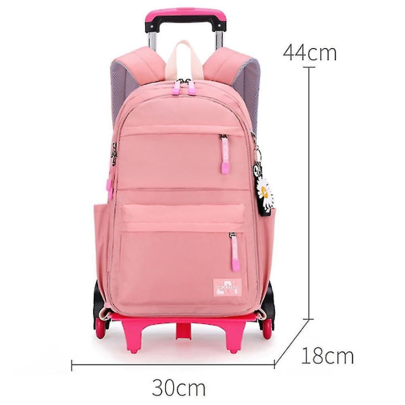 Mochila Escolar Com Rodinhas Infantil - Rosa