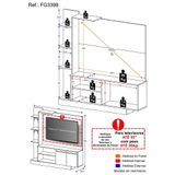 Estante Com 3 Leds Para Tv Até 55 Dallas Fg3398