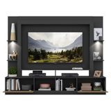 Rack Estante Tv 65 Leds Preto /madeirado