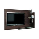 Painel De Parede Para Tv Mdp 15mm 4 Prateleiras 1,36m - Café