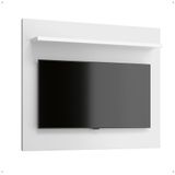 Painel Yan Tv 27 29 32 Polegadas Prateleira Superior Inferior Porta Objetos Decoração Sala Quarto Multiuso Branco Acetinado - Lojas RPM