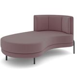 Chaise Longue Divã 164cm Braço Esquerdo Logus Veludo Rosê