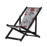 Kit 2 Espreguiçadeiras Dobrável Black Sb-cinza Floral
