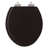 Assento Sanitario Poliester Com Amortecedor Flamingo Preto Para Vaso Incepa