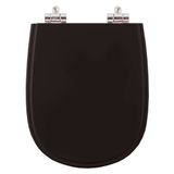 Assento Sanitario Poliester com Amortecedor Paris Preto para Vaso Ideal Standard