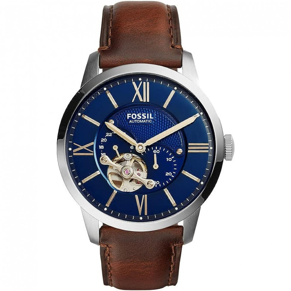 Relogio Masculino De Quartzo Automatico, Com Pulseira De Couro, Fossil Me3110, Marrom