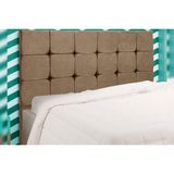 Cabeceira Cama Box Estofada King King Slim Suede Marrom Taupe Simbal