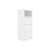 Arquivo De Escritorio Me4118 C 3 Gavetas E 1 Nicho Branco Tecno Mobili