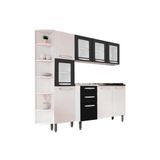 Cozinha Modulada Bertolini Evidence 4 Pecas Branco Preto