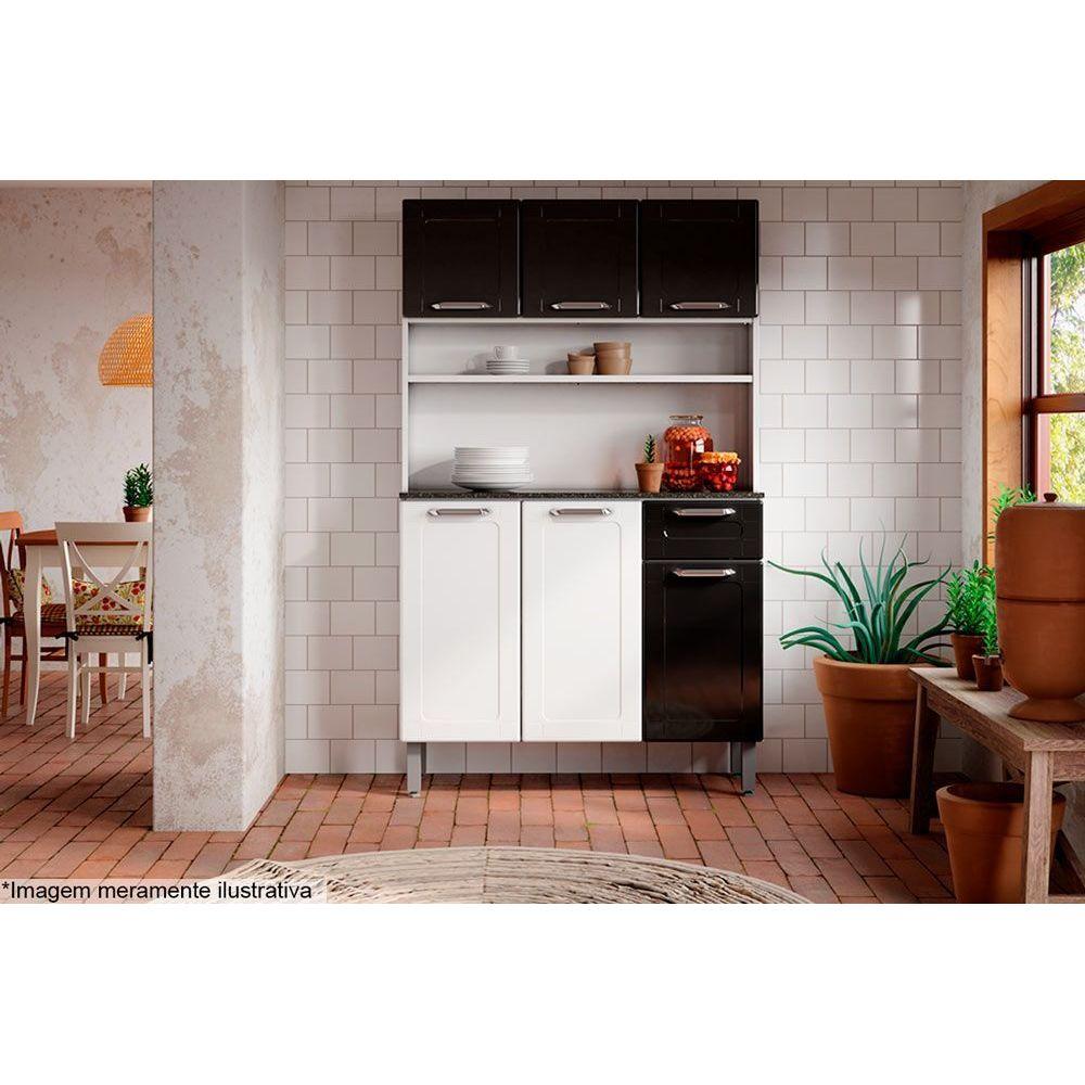 Kit De Cozinha Bertolini Dona Maria 6170 105cm Branco Preto