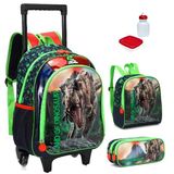 Kit Mochila Land Of Dinossauro Dino Rodinhas Tam G Infantil