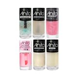 Kit 6 Esmalte Coleção Anita Tratamento E Hidratação Unhas