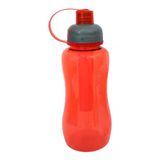 Garrafa Squeeze De Plástico Para Água 600ml Com Porta Gelo