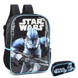 Kit Mochila Infantil Star Wars Disney Costas Tam G Estojo