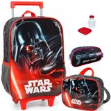 Kit Mochila Infantil Star Wars Disney Rodinha Escolar Tam G